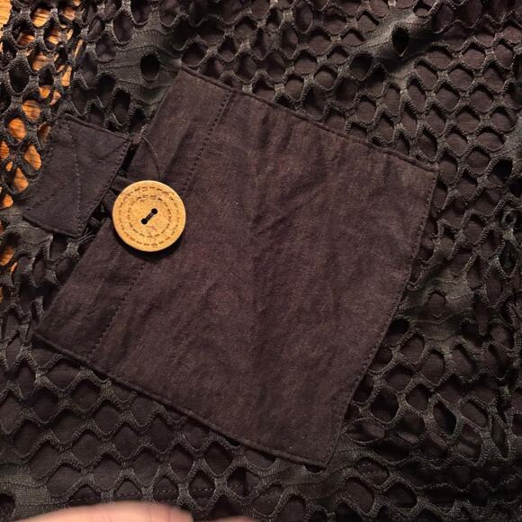 Onque Casual Top Black w/Mesh overlay Women's Size L Wild Things Whimsygoth NWT - Picture 5 of 10